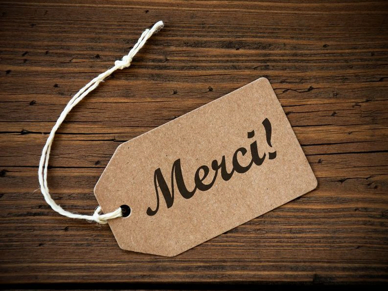 Etiqueta con la palabra "Merci!"